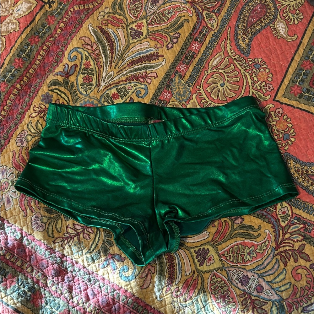Green Lame Boy Shorts
